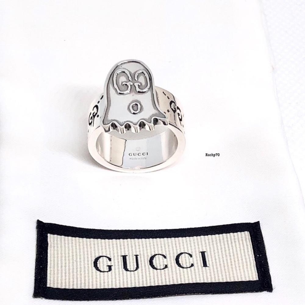 New Authentic Gucci Ghost Sterling Silver Ring - Picture 6 of 10